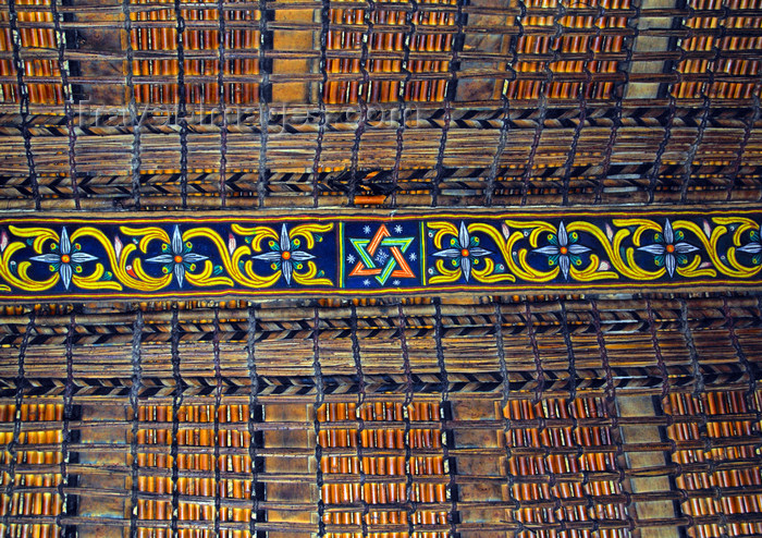 ethiopia410: Axum - Mehakelegnaw Zone, Tigray Region: colonial house - Star of David - roof detail - Northern stelae field - photo by M.Torres - (c) Travel-Images.com - Stock Photography agency - Image Bank