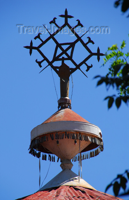 ethiopia451: Lake Tana, Amhara, Ethiopia: Entos Eyesu Monastery - cross atop the church - photo by M.Torres - (c) Travel-Images.com - Stock Photography agency - Image Bank