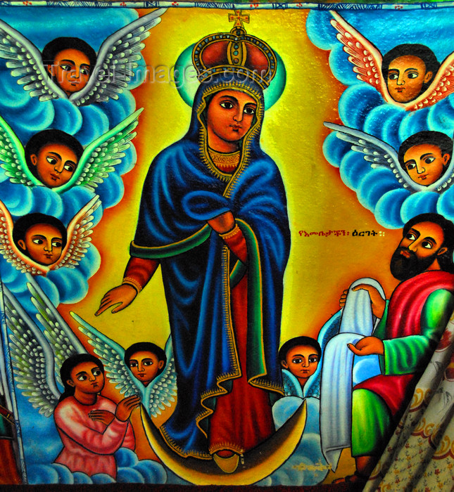 ethiopia454: Lake Tana, Amhara, Ethiopia: Entos Eyesu Monastery - Virgin Mary surrounded by angels - photo by M.Torres - (c) Travel-Images.com - Stock Photography agency - Image Bank