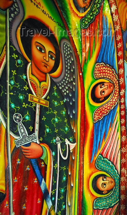 ethiopia460: Lake Tana, Amhara, Ethiopia: Entos Eyesu Monastery - archangel Michael with sword - photo by M.Torres - (c) Travel-Images.com - Stock Photography agency - Image Bank