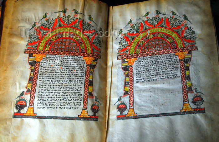 ethiopia479: Lake Tana, Amhara, Ethiopia: Kebran Gabriel Monastery - ancient book - photo by M.Torres  - (c) Travel-Images.com - Stock Photography agency - Image Bank