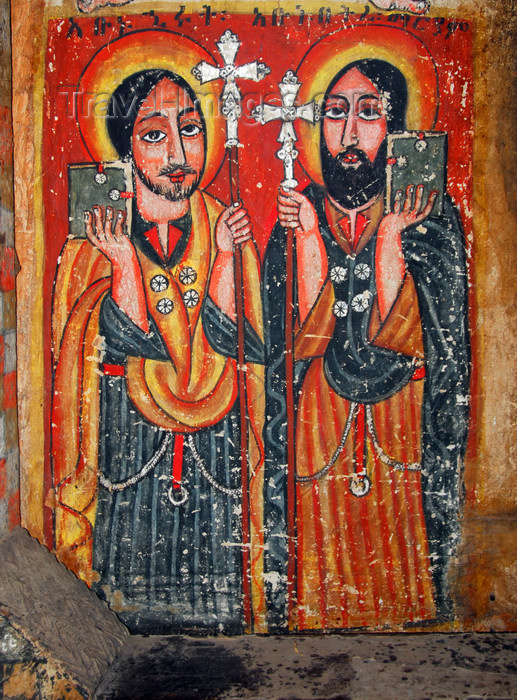 ethiopia494: Lake Tana, Amhara, Ethiopia: Kebran Gabriel Monastery - saints - mural - photo by M.Torres  - (c) Travel-Images.com - Stock Photography agency - Image Bank