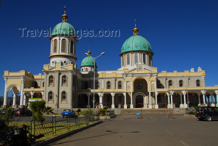 ethiopia50: Addis Ababa, Ethiopia: Bole Medhane Alem Cathedral - facade facing Cameroon street - photo by M.Torres - (c) Travel-Images.com - Stock Photography agency - Image Bank