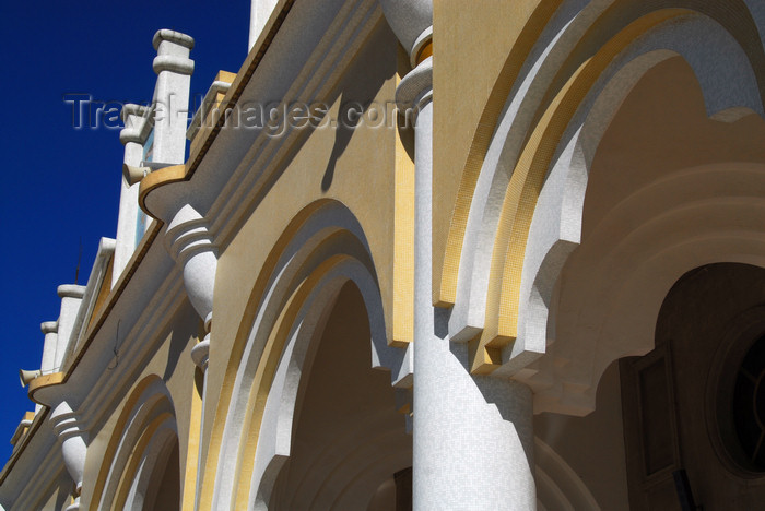 ethiopia55: Addis Ababa, Ethiopia: Bole Medhane Alem Cathedral - front porch - three-foiled cusped arches - photo by M.Torres - (c) Travel-Images.com - Stock Photography agency - Image Bank