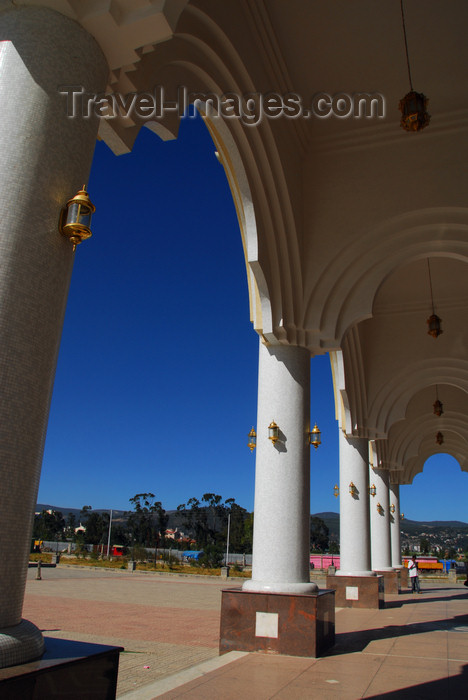 ethiopia59: Addis Ababa, Ethiopia: Bole Medhane Alem Cathedral - porch and African sky - photo by M.Torres - (c) Travel-Images.com - Stock Photography agency - Image Bank