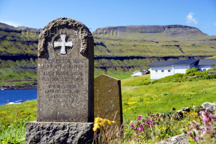 faeroe114: Kaldbak, Streymoy island, Faroes: grave stone in Kaldbak cemetery - Vang family - photo by A.Ferrari - (c) Travel-Images.com - Stock Photography agency - Image Bank