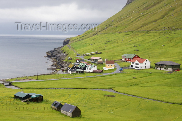 faeroe24: Elduvik village, Eysturoy island, Faroes: seen from the hills - photo by A.Ferrari - (c) Travel-Images.com - Stock Photography agency - Image Bank