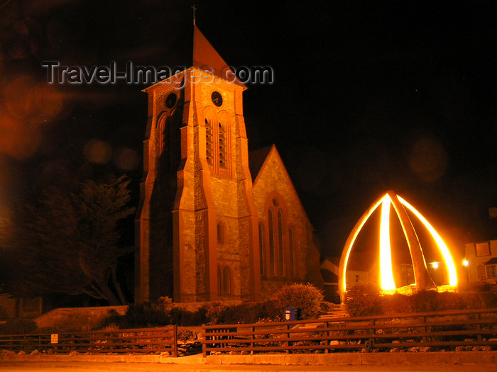 falkland57: Falkland islands / Ilhas Malvinas - East Falkland: Stanley / Puerto Argentino - Anglican Cathedral and whale bones at night - photo by Captain Peter - (c) Travel-Images.com - Stock Photography agency - Image Bank