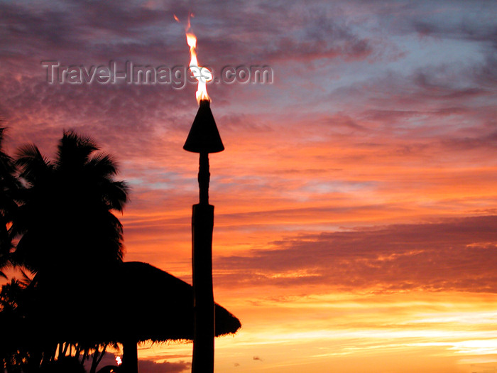 fiji31: Fiji Torch at Sunset, Denarau Island - (c) Travel-Images.com - Stock Photography agency - Image Bank