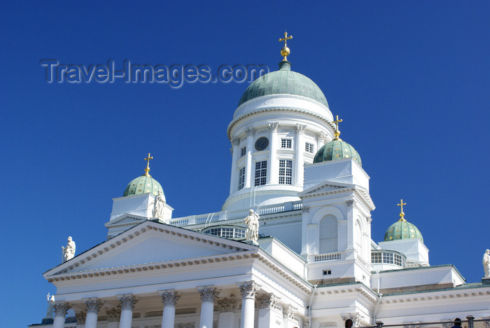 fin159: Helsinki, Finland: Lutheran Cathedral - pediment  and dome - Suurkirkko / Storkyrkan - photo by A.Ferrari - (c) Travel-Images.com - Stock Photography agency - Image Bank