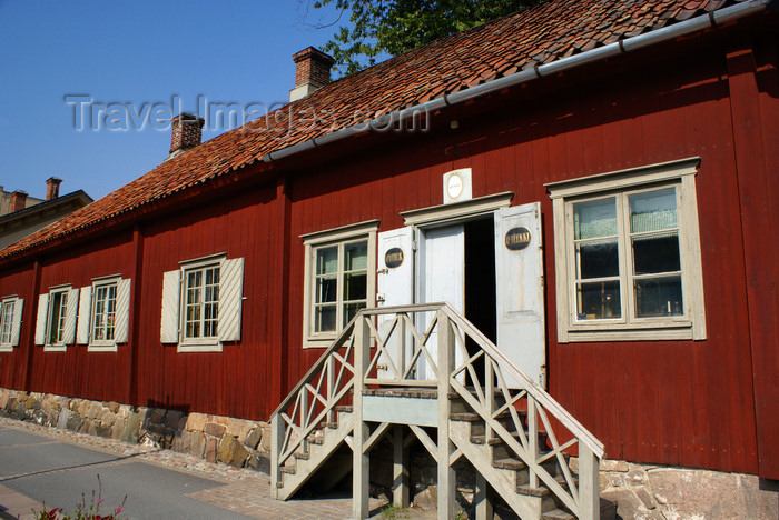 fin170: Turku, Western Finland province - Finland Proper region / Varsinais-Suomi - Finland: old pharmacy - entrance - typical Scandinavian houses along the Aura river - photo by A.Ferrari - (c) Travel-Images.com - Stock Photography agency - Image Bank