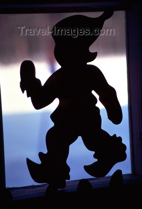 fin83: Finland - Lapland - Gnome walking - silhouette - Arctic images by F.Rigaud - (c) Travel-Images.com - Stock Photography agency - Image Bank