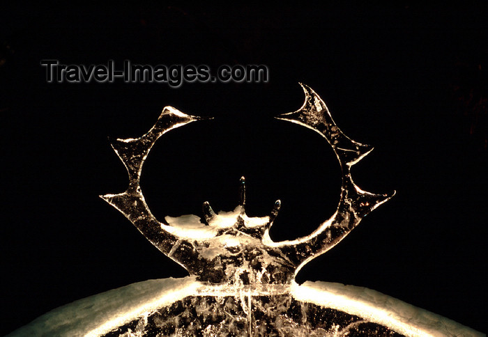 fin99: Finland - Lapland - Kemi - snow castle - outer entrance - nocturnal - Arctic images by F.Rigaud - (c) Travel-Images.com - Stock Photography agency - Image Bank