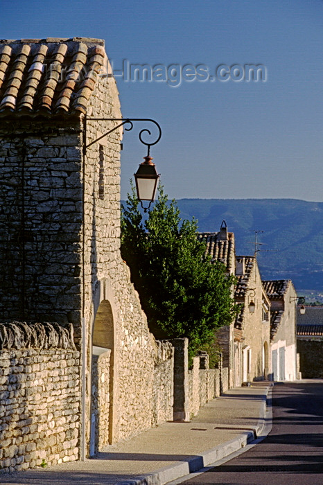france1054: Gordes, Vaucluse, PACA, France: stone houses and street lamps – village street - photo by C.Lovell - (c) Travel-Images.com - Stock Photography agency - Image Bank