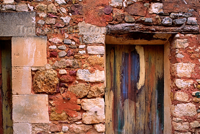 france1067: Roussillon, Vaucluse, PACA, France: doorways and the many hued walls colored with ochre plaster from the local quarry - photo by C.Lovell - (c) Travel-Images.com - Stock Photography agency - Image Bank