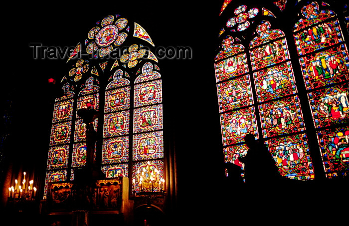 france1070: Paris, France: glass windows inside Notre Dame Cathedral - 4e arrondissement - photo by C.Lovell - (c) Travel-Images.com - Stock Photography agency - Image Bank