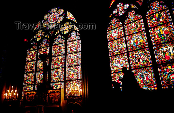 france1070: Paris, France: glass windows inside Notre Dame Cathedral - 4e arrondissement - photo by C.Lovell - (c) Travel-Images.com - Stock Photography agency - Image Bank