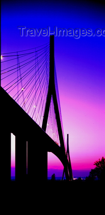 france1117: Le Havre, Seine-Maritime, Haute-Normandie, France: Normandy Bridge at dusk - silhouette - photo by A.Bartel - (c) Travel-Images.com - Stock Photography agency - Image Bank