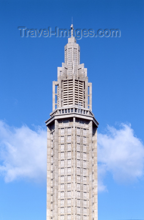 france1224: Le Havre, Seine-Maritime, Haute-Normandie, France: spire of St. Josephs Church - archictect A. Perret - UNESCO World Heritage Site - photo by A.Bartel - (c) Travel-Images.com - Stock Photography agency - Image Bank