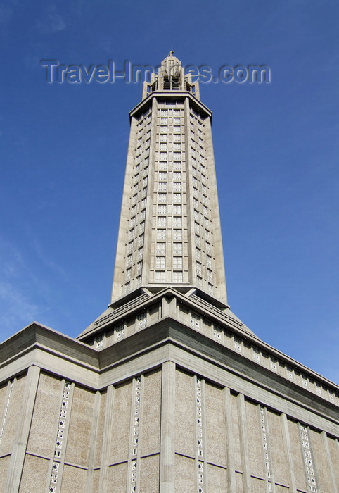 france1232: Le Havre, Seine-Maritime, Haute-Normandie, France: St. Josephs Church from below - architect Auguste Perret - UNESCO World Heritage Site - photo by A.Bartel - (c) Travel-Images.com - Stock Photography agency - Image Bank