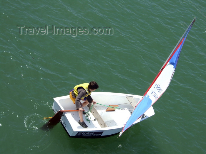 france1243: Le Havre, Seine-Maritime, Haute-Normandie, France: Dinghy Sailing - young boy - photo by A.Bartel - (c) Travel-Images.com - Stock Photography agency - Image Bank