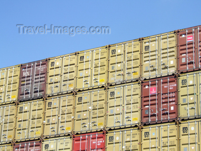 france1253: Le Havre, Seine-Maritime, Haute-Normandie, France: Containers piled on a Ship - photo by A.Bartel - (c) Travel-Images.com - Stock Photography agency - Image Bank