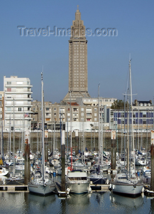 france1258: Le Havre, Seine-Maritime, Haute-Normandie, France: Yacht Harbour and St. Joseph's Catholic Church - Normandy - photo by A.Bartel - (c) Travel-Images.com - Stock Photography agency - Image Bank