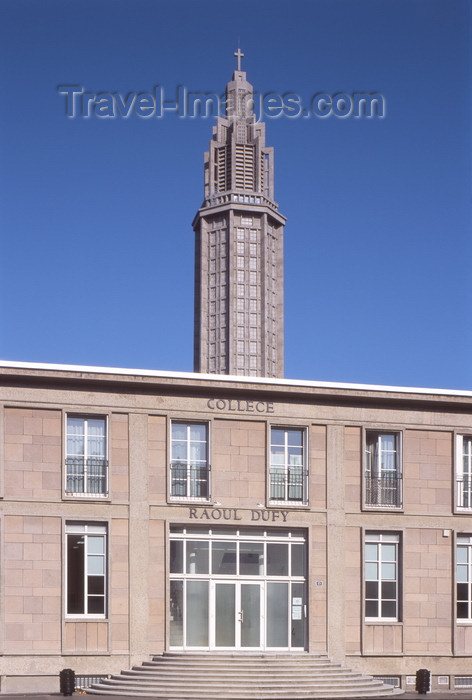 france1260: Le Havre, Seine-Maritime, Haute-Normandie, France: College Raoul Dufy, Secondary School and St. Joseph's church - photo by A.Bartel - (c) Travel-Images.com - Stock Photography agency - Image Bank