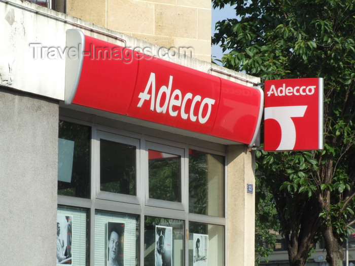 france1279: Le Havre, Seine-Maritime, Haute-Normandie, France: sign at Adecco, Employment Agency - photo by A.Bartel - (c) Travel-Images.com - Stock Photography agency - Image Bank