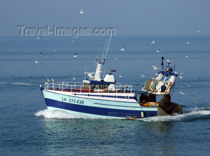 france1283: Le Havre, Seine-Maritime, Haute-Normandie, France: small fishing boat and seagulls - photo by A.Bartel - (c) Travel-Images.com - Stock Photography agency - Image Bank