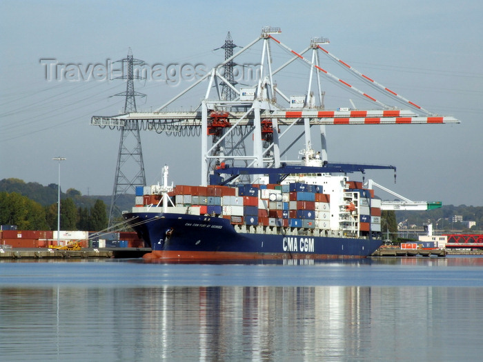 france1289: Le Havre, Seine-Maritime, Haute-Normandie, France: CMA CGM Fort St Georges Container Ship, Port - photo by A.Bartel - (c) Travel-Images.com - Stock Photography agency - Image Bank