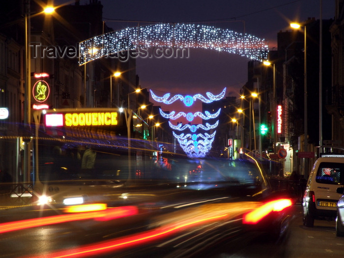 france1296: Le Havre, Seine-Maritime, Haute-Normandie, France: Christmas Lights and moving cars - Normandy - photo by A.Bartel - (c) Travel-Images.com - Stock Photography agency - Image Bank