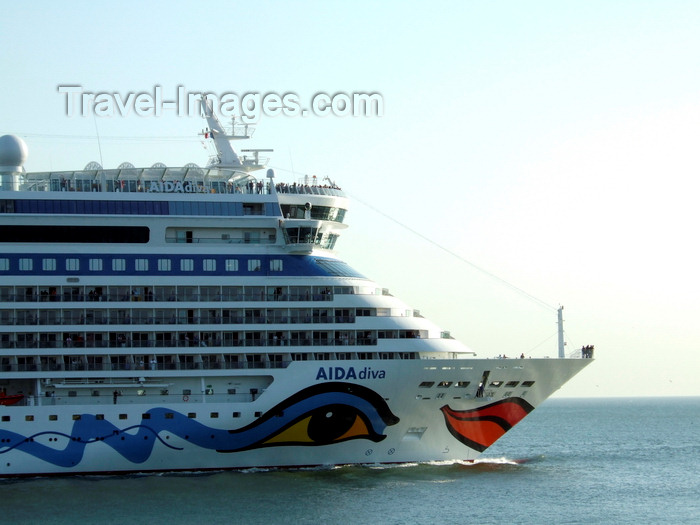 france1303: Le Havre, Seine-Maritime, Haute-Normandie, France: prow of the Aida Diva Cruise Ship - photo by A.Bartel - (c) Travel-Images.com - Stock Photography agency - Image Bank