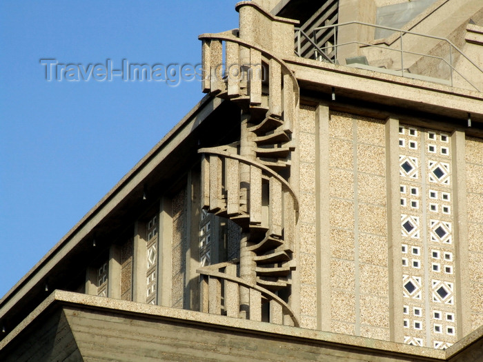 france1321: Le Havre, Seine-Maritime, Haute-Normandie, France: spiral staircase - detail of St Josephs church - architect A. Perret - photo by A.Bartel - (c) Travel-Images.com - Stock Photography agency - Image Bank