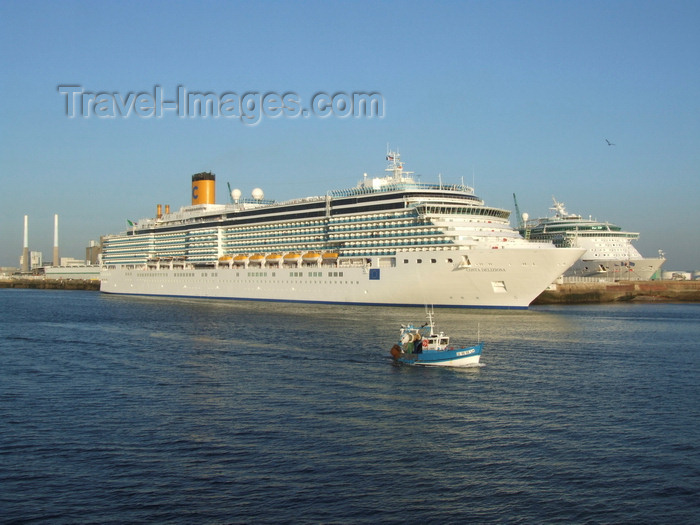 france1331: Le Havre, Seine-Maritime, Haute-Normandie, France: Costa Deliziosa Cruise Ship and small fishing boat - Normandy - photo by A.Bartel - (c) Travel-Images.com - Stock Photography agency - Image Bank