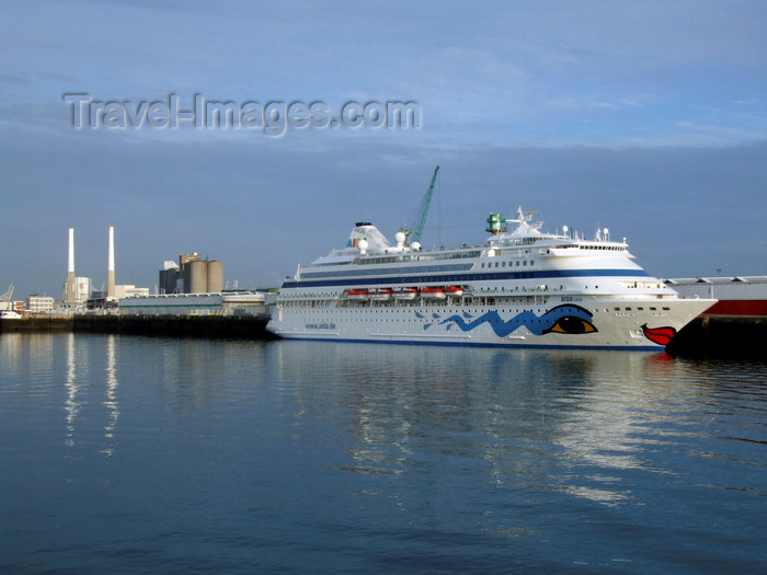 france1343: Le Havre, Seine-Maritime, Haute-Normandie, France: Aida Cara Cruise Ship near the EdF power station - photo by A.Bartel - (c) Travel-Images.com - Stock Photography agency - Image Bank