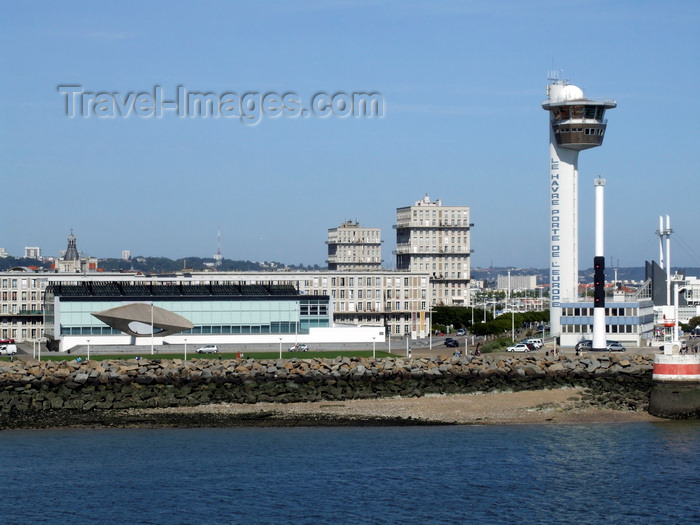 france1348: Le Havre, Seine-Maritime, Haute-Normandie, France: Malraux Museum and the port control tower, the Semaphore - Normandy - photo by A.Bartel - (c) Travel-Images.com - Stock Photography agency - Image Bank