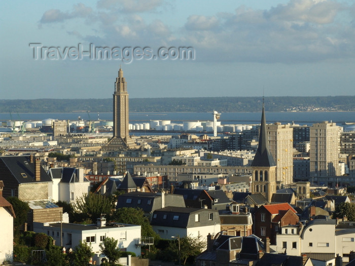 france1355: Le Havre, Seine-Maritime, Haute-Normandie, France: the city and the port - spires and oil tanks - photo by A.Bartel - (c) Travel-Images.com - Stock Photography agency - Image Bank