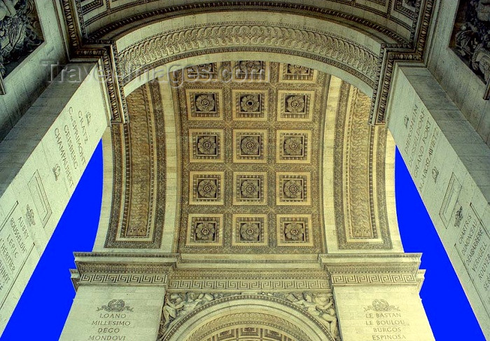 france191: France - Paris: underneath the golden arches of the Arc de Triomphe de l’Étoile - coffered vault- decoration by Nelson Minar - photo by D.Jackson - (c) Travel-Images.com - Stock Photography agency - Image Bank