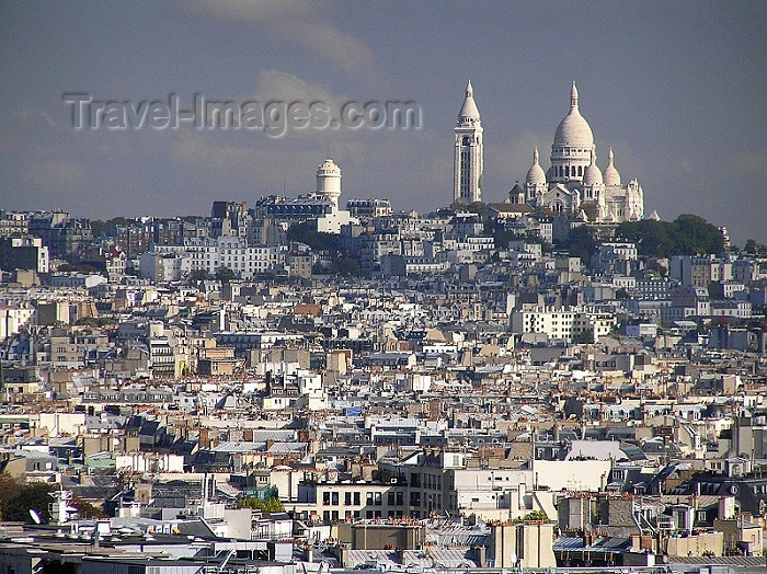 france280: France - Paris: Sacré Coeur and Montmartre - view from the top of Arc de Triomphe - photo by J.Kaman - (c) Travel-Images.com - Stock Photography agency - Image Bank