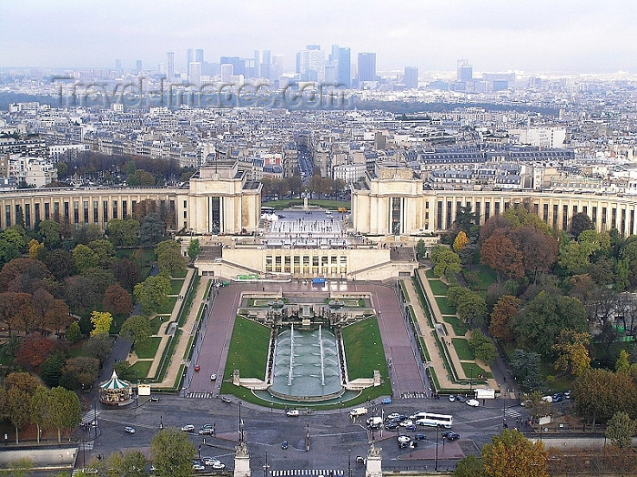 france284: France - Paris: Trocadero and Palais de Chaillot - seen from the Eiffel Tower - photo by J.Kaman - (c) Travel-Images.com - Stock Photography agency - Image Bank