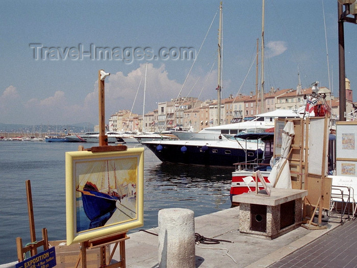 france296: France - Saint Tropez  (Var): painting by the marina (photo by M.Bergsma) - (c) Travel-Images.com - Stock Photography agency - Image Bank