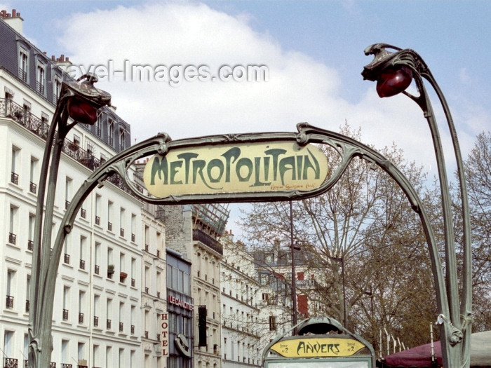 france303: France - Paris: Metropolitain - Hector Guimard Arch - Line 2, Anvers station - Art Nouveau - Metro - subway - photo by M.Bergsma - (c) Travel-Images.com - Stock Photography agency - Image Bank