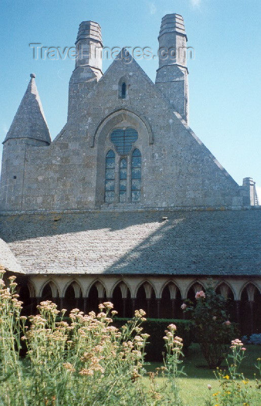 france306: Mont St Michel, France: chimneys - gable of the monastic refectory - photo by A.Baptista - (c) Travel-Images.com - Stock Photography agency - Image Bank