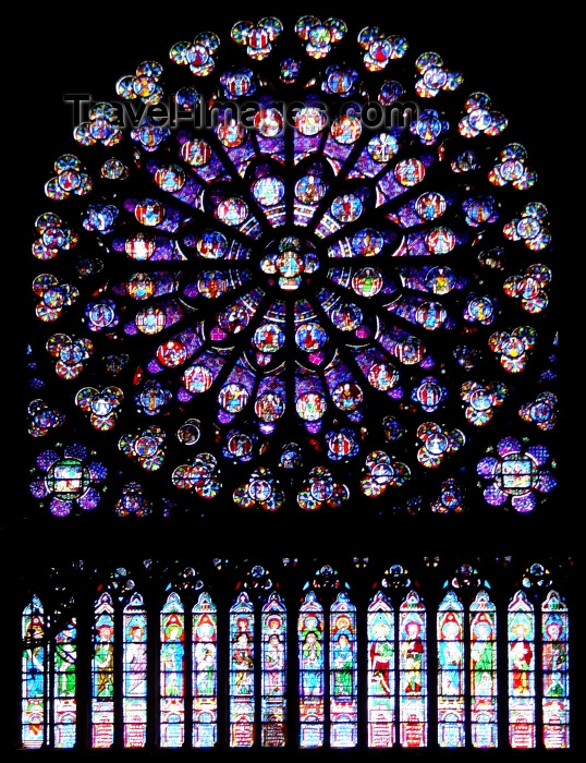 france316: France - Paris: Notre Dame - stained glass - rose-window / rosace - photo by A.Caudron - (c) Travel-Images.com - Stock Photography agency - Image Bank