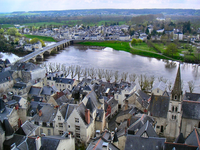 france322: France - Chinon - Loire Valley (Département indre-et-loire - Région Centre): Loire river - view from the chateau - photo by A.Caudron - (c) Travel-Images.com - Stock Photography agency - Image Bank