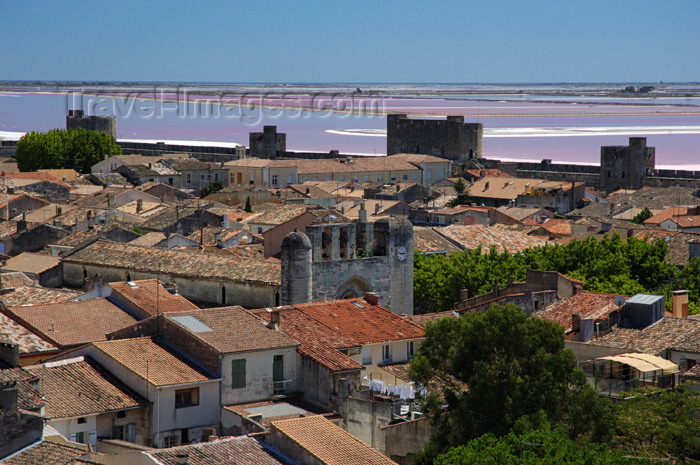 france454: France - Languedoc-Roussillon - Gard - Aigues-Mortes - view from the outer town wall looking seaward - photo by T.Marshall - (c) Travel-Images.com - Stock Photography agency - Image Bank