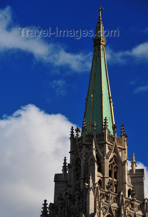 france518: Paris, France: spire of the American Church in Paris with crocket capitals - interdenominational church - neo-Gothic architecture by Carrol Greenough - Quai d'Orsay - église américaine de Paris - 7e arrondissement - photo by M.Torres - (c) Travel-Images.com - Stock Photography agency - Image Bank