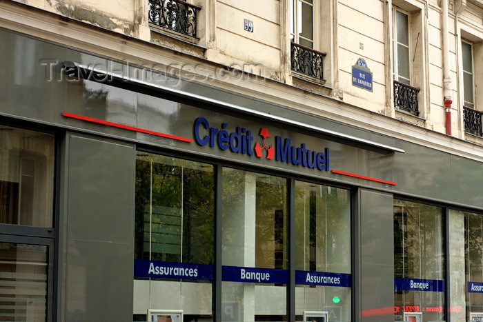 france946: Paris, France: Credit Mutuel Bank, quartier de la Salpêtrière, Rue du Banquier - 13e arrondissement - photo by A.Bartel - (c) Travel-Images.com - Stock Photography agency - Image Bank