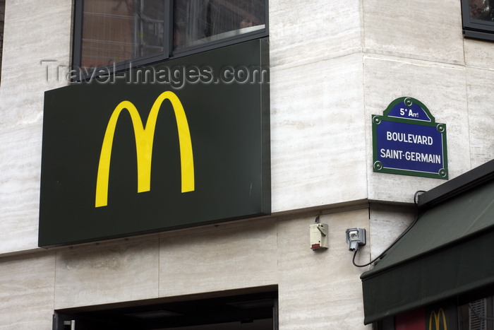 france958: Paris, France: McDonalds golden arches logo on Boulevard Saint Germain - 5e arrondissement - photo by A.Bartel - (c) Travel-Images.com - Stock Photography agency - Image Bank